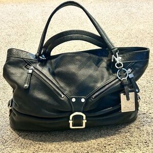 Etienne Aigner Black Leather Satchel Shoulder  
Bag. Large Slouchy 17.5 x 11 EUC